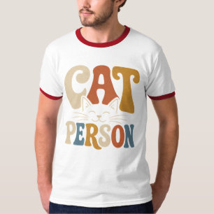 Camiseta Tipografía Retro para Amantes de Gatos
