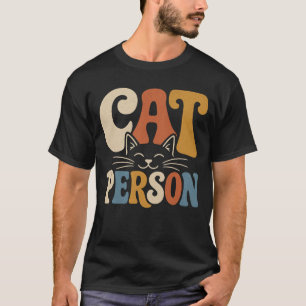 Camiseta Tipografía Retro para Amantes de Gatos