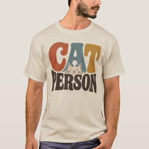 Camiseta Tipografía Retro para Gatos Persona Amante de Gato