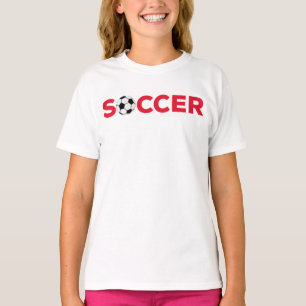 Camiseta Tipografía Roja Clásica de Fútbol Negrita Fanático