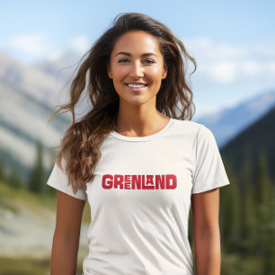 Camiseta Tipografía Roja de Groenlandia Kalaallit Nunaat