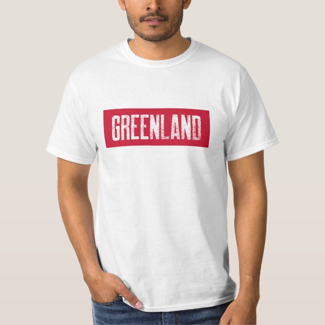 Camiseta Tipografía Roja de Groenlandia Kalaallit Nunaat (Anverso)