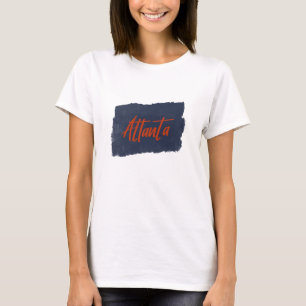 Camiseta Tipografía roja manuscrita de Atlanta