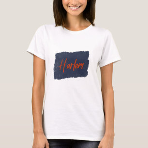 Camiseta Tipografía roja manuscrita Harlem