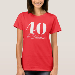 Camiseta Tipografía Rojo y Blanco 40 & Fabuloso