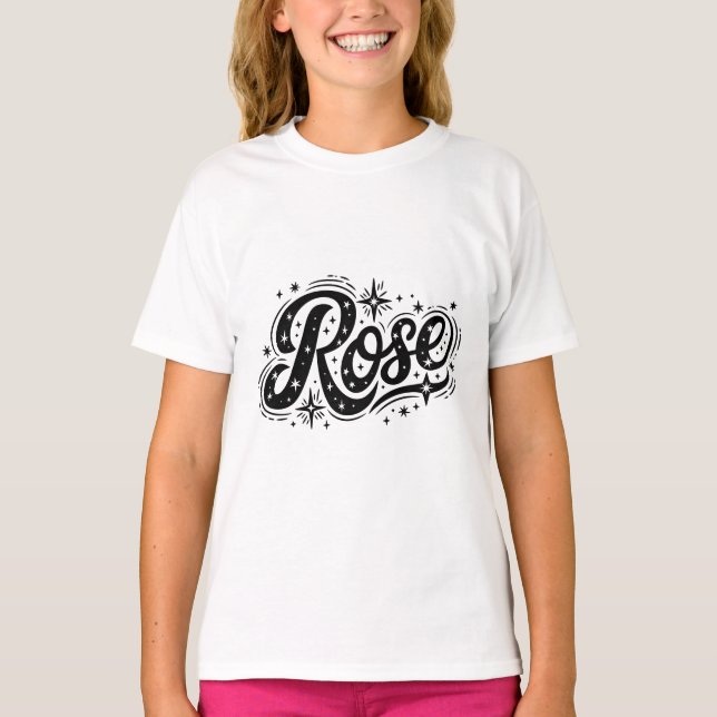 Camiseta Tipografía Rosa - Elegancia caprichosa (Anverso)