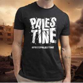 Camiseta Tipografía rota de Palestina Libre