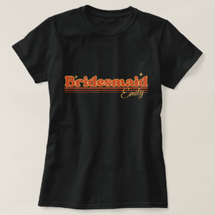 Camiseta tipografía simple de dama de honor Retro