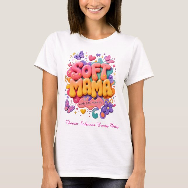 Camiseta Tipografía Soft Mama Kawaii  (Anverso)