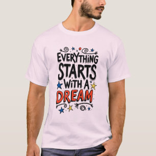 Camiseta tipografía soñadora de moda