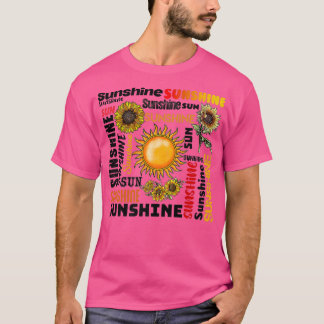 Camiseta Tipografía Sunshine Paz Amor Sunshine Sunflower