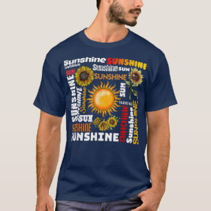 Camiseta Tipografía Sunshine Paz Amor Sunshine Sunflower
