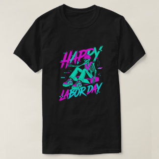 Camiseta Tipografía Única de Feliz Día del Trabajo Diseño d