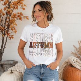 Camiseta Tipografía Universitaria Repitiendo Otoñal Femenin