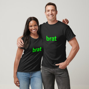 Camiseta Tipografía verde del neón moderno Brat