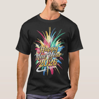 Camiseta Tipografía vibrante para el año nuevo 2026