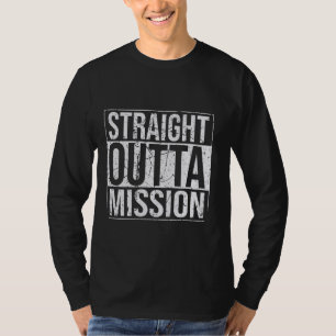 Camiseta Tipografía vintage de la misión directa fuera de l