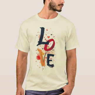 Camiseta tipográfica abstracta de LOVE – Artística