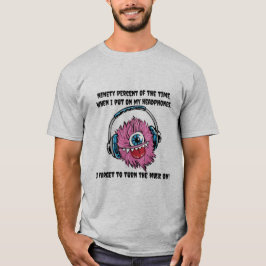 Camiseta tipográfica de monstruo de auriculares