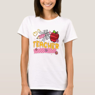 Camiseta tipográfica de profesor colorida y linda