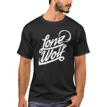 Camiseta tipográfica del lobo solitario