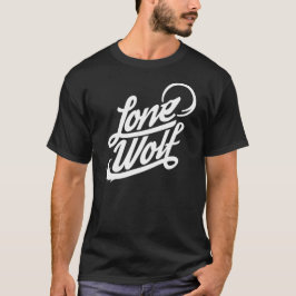 Camiseta tipográfica del lobo solitario