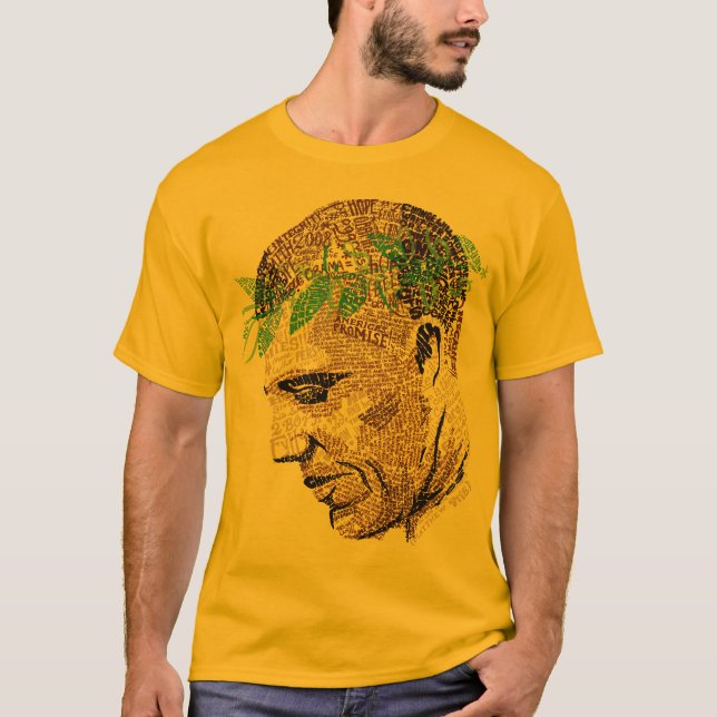 Camiseta tipográfica del retrato de Barack Obama (Anverso)