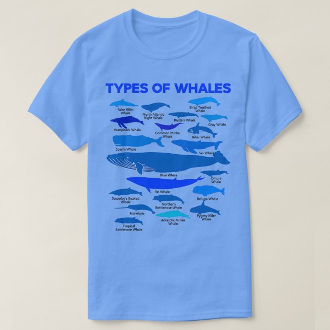 Camiseta Tipos De Ballenas Narwhale Cetacean Leviatán Espec (Diseño del anverso)
