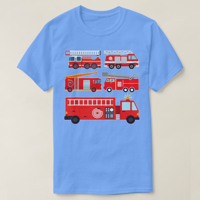 Camiseta Tipos de Camión de Bomberos Camiones para Niños Pe (Diseño del anverso)