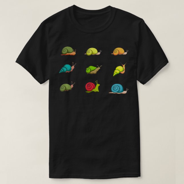 Camiseta Tipos de caracoles (Diseño del anverso)