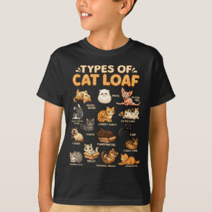 Camiseta Tipos de Cat Loaf Lindos para Niños Niñas Adolesce