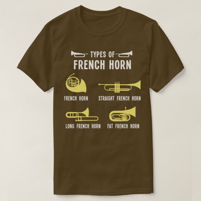 Camiseta Tipos de Cuerno Francés (Diseño del anverso)