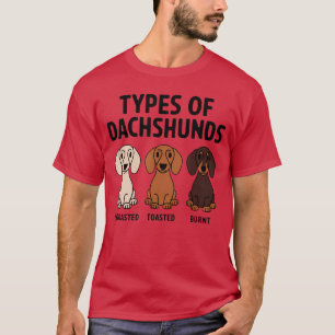 Camiseta Tipos de Dachshund Perro Salchicha Divertido retro