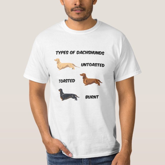 Camiseta Tipos de Dachshunds (Anverso)
