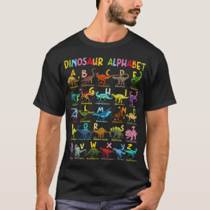 Camiseta Tipos De Dinosaurios Alfabeto A-Z Abc Dino Identif