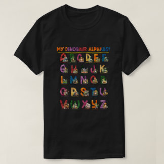 Camiseta Tipos de Dinosaurios Alphabet A-Z ABC Dino