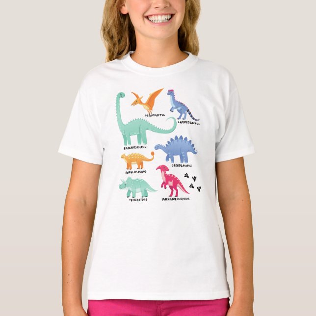 Camiseta Tipos de dinosaurios Futuro Paleontólogo Niños Din (Anverso)