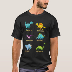 Camiseta Tipos De Dinosaurios Menús De Identificación De 