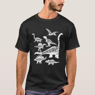 Camiseta Tipos De Dinosaurios Niños Tee De Identificación D