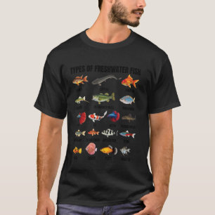 Camiseta Tipos de especies de peces de agua dulce Gráfico A