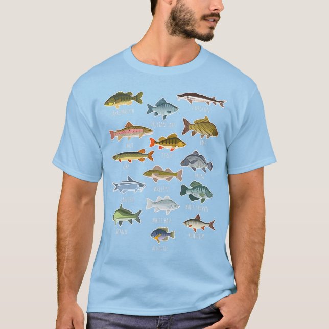 Camiseta Tipos De Especies De Pescado (Anverso)
