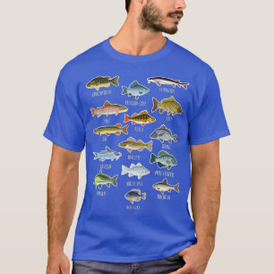 Camiseta Tipos De Especies De Pescado De Agua Dulce