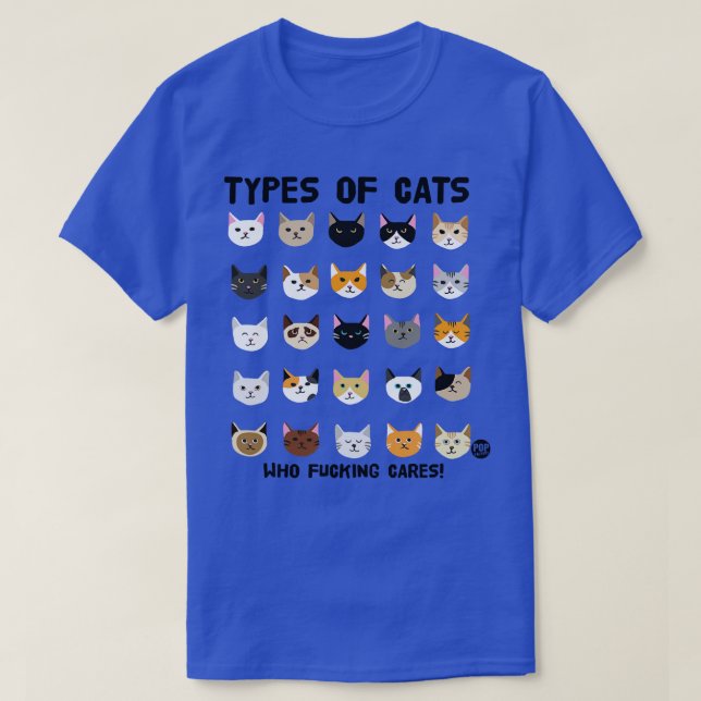 CAMISETA TIPOS DE GATOS (Diseño del anverso)