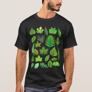 Camiseta Tipos de hojas de árboles Biología Naturaleza Educ