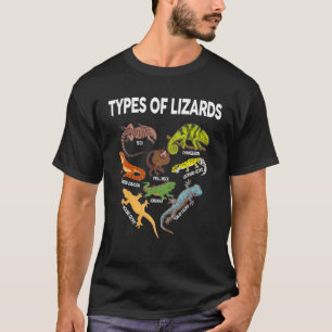Camiseta Tipos de lagartijas para niños pequeños hombres