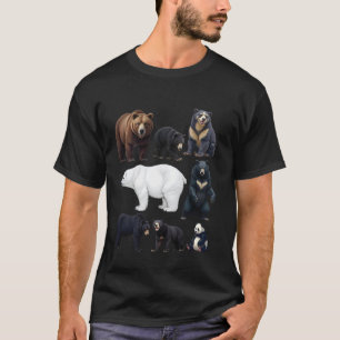 Camiseta Tipos de Osos Amantes de la Naturaleza Fauna Explo