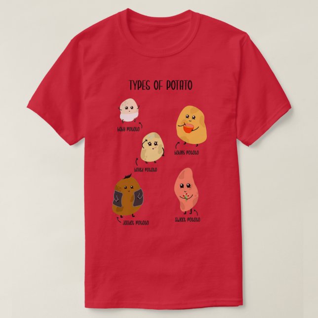Camiseta Tipos de Papa (Diseño del anverso)