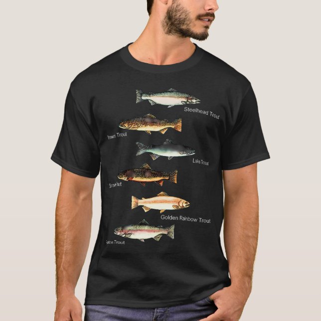 Camiseta Tipos De Pesca De Especies De Trucha (Anverso)
