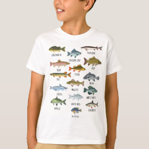 Camiseta Tipos De Pesca De Peces De Agua Dulce