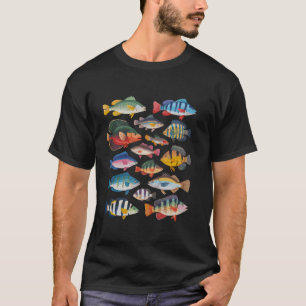 Camiseta Tipos De Pescado De Agua Dulce Divertidos Hombres